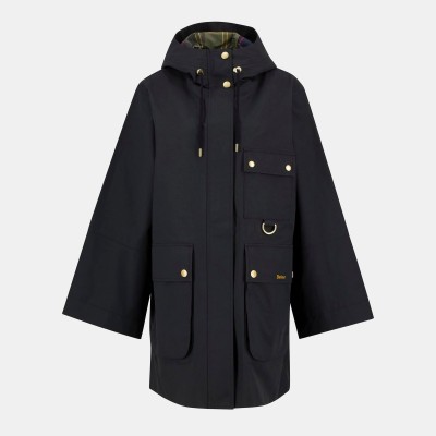 дамски,якета,и,палта,barbour,women,s,arla,waterproof,hooded,long,sleeve,rain,anorak,black,classic