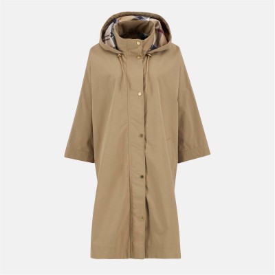 дамски,якета,и,палта,barbour,womens,everlee,showerproof,hooded,long,sleeve,knee,length,rain,anorak,military,tartan