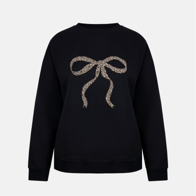 промоция,на,зимни,облекла,дамски,блузи,miso,graphic,crew,ld54,black,leopard