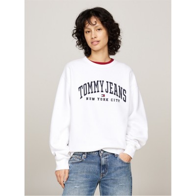 дамски,горнища,с,качулка,дамски,ежедневни,облекла,tommy,jeans,tjw,rlx,varsity,crew,white