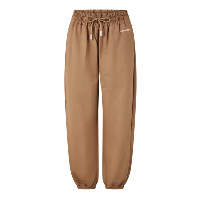 дамски,анцуг,off,white,women,s,embroidered,logo,cotton,closed,hem,fleece,joggers,brown,white