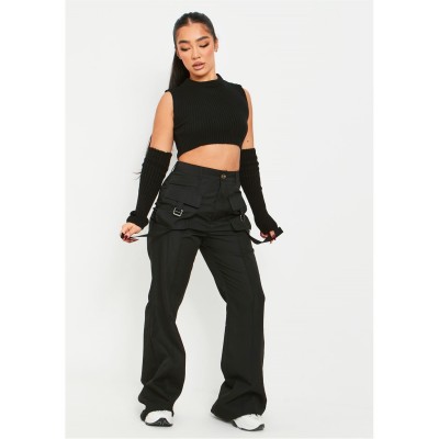 панталони,дамски,къси,панталони,missy,empire,detail,straight,leg,cargo,trousers,black