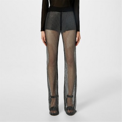 панталони,дамски,чорапогащи,и,клинове,hugo,x,bella,poarch,slim,fit,glitter,mesh,trousers,black