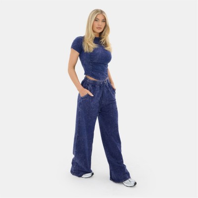 дамски,анцузи,i,saw,it,first,i,saw,washed,wide,leg,jogger,blue