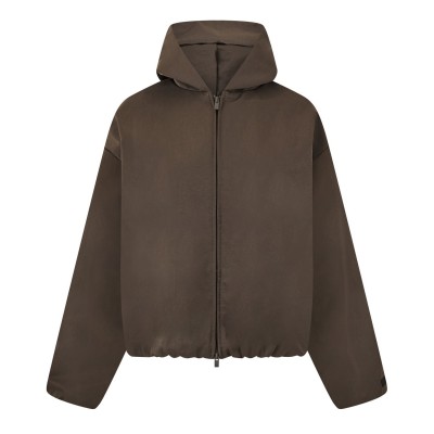 яке,дамски,якета,и,палта,fear,of,god,essentials,women's,brushed,cropped,bomber,jacket,brown