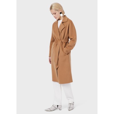 дамски,якета,и,палта,emporio,armani,belted,overcoat,camel
