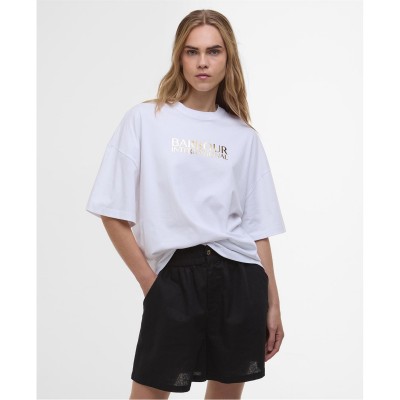 тениска,дамски,топове,barbour,international,dakota,t,shirt,white