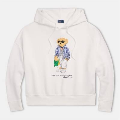 суичър,дамски,горнища,с,качулка,дамски,ежедневни,облекла,polo,ralph,lauren,polo,bear,fleece,hoodie,white