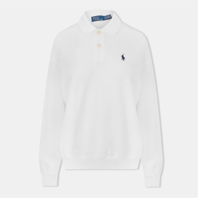 блуза,с,яка,дамски,горнища,с,качулка,дамски,ежедневни,облекла,polo,ralph,lauren,long,sleeve,polo,shirt,white