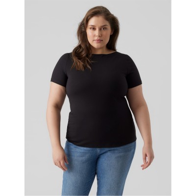 тениска,дамски,тениски,дамски,топове,vero,moda,vmvanda,t,shirt,(plus,size),black