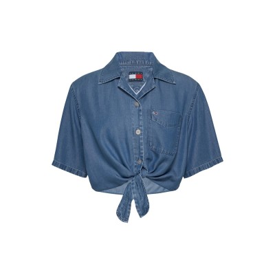 дамски,ризи,tommy,jeans,tjw,chambray,tie,ss,shirt,ext,denim,medium