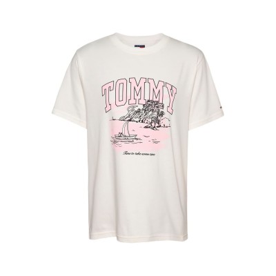 тениска,дамски,топове,tommy,jeans,women's,tropics,tonal,pattern,t,shirt,ecru