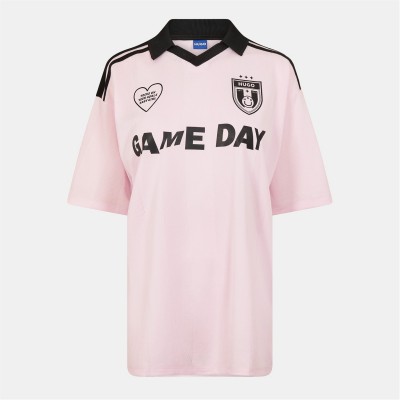 футболна,фланелка,дамски,топове,hugo,dila,b,game,day,football,shirt,lt,pstl,pink