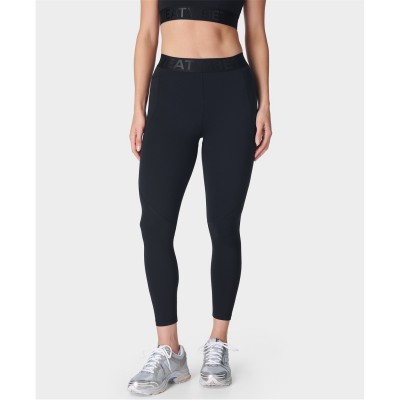 клин,дамски,чорапогащи,и,клинове,дамски,фитнес,облекла,дамски,ежедневни,облекла,sweaty,betty,women's,7,8,elastic,waist,logo,leggings,black