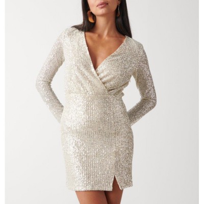 рокля,дамски,поли,и,рокли,pretty,lavish,dulcie,sequin,mini,dress,silver