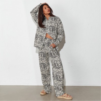 панталони,дамски,чорапогащи,и,клинове,i,saw,it,first,co,ord,woven,wide,leg,trousers,cream,leopard
