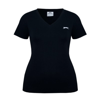 дамски,тениски,дамски,топове,slazenger,v,neck,tee,black