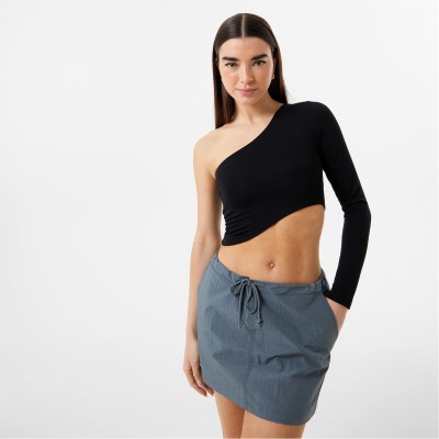 дамски,топове,jack,wills,tech,asymmetric,top,black