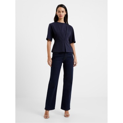 тениска,дамски,топове,french,connection,women's,pearl,regular,fit,t,shirt,40,utility,blue