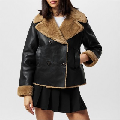 палто,дамски,якета,и,палта,french,connection,women's,cerys,structured,faux,fur,coat,01,blackout,