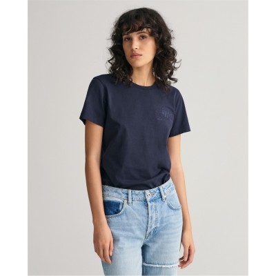 тениска,дамски,топове,gant,reg,tonal,shield,ss,t,shirt,evening,433,evening,blu
