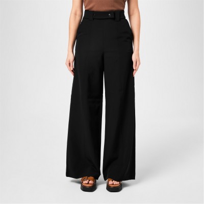панталони,дамски,чорапогащи,и,клинове,french,connection,women's,echo,crepe,wide,leg,trousers,01,blackout