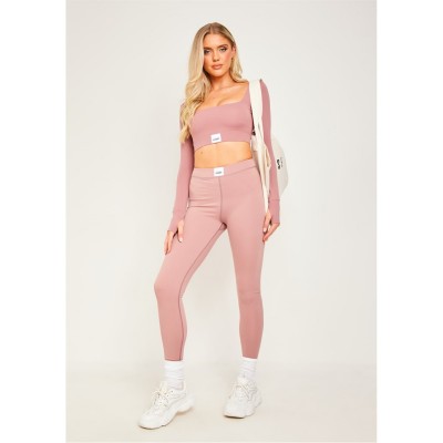 клин,дамски,чорапогащи,и,клинове,missy,empire,sport,tab,logo,thick,gym,leggings,rose