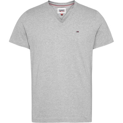 тениска,мъжки,тениски,tommy,jeans,original,v,neck,t,shirt,lt,grey,htr