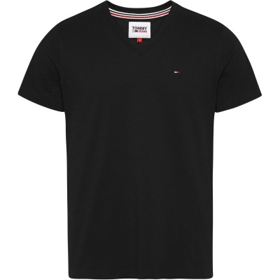 тениска,мъжки,тениски,tommy,jeans,original,v,neck,t,shirt,tommy,black