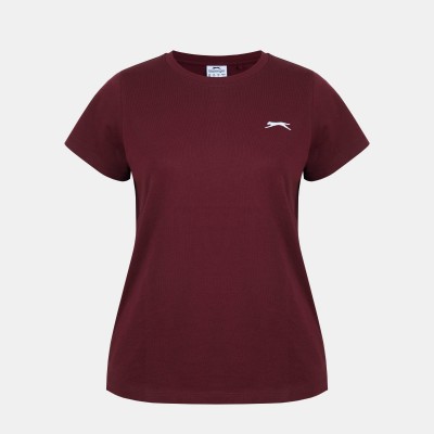 дамска,тениска,с,къс,ръкав,slazenger,crew,neck,tee,womens,burgundy