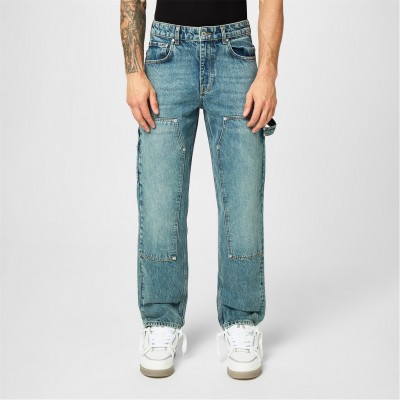 дънки,мъжки,дънки,represent,men's,rep,carpenter,denim,wide,fit,jeans,indigo,blue