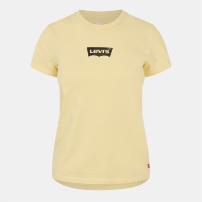 тениска,дамски,топове,levis,print,t,shirt,butter,yellow