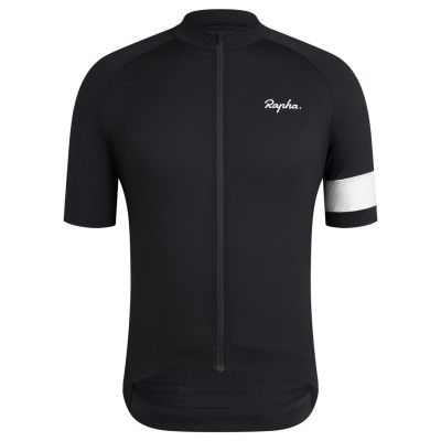 фланелка,мъжки,горнища,с,цип,облекло,за,колоездене,rapha,core,lightweight,jersey,black