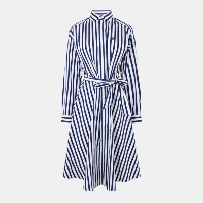 рокля,дамски,поли,и,рокли,polo,ralph,lauren,ela,belted,shirt,dress,970a,navy,white