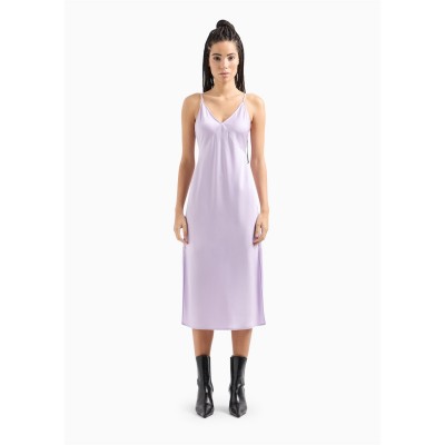 рокля,дамски,поли,и,рокли,armani,exchange,shiny,satin,midi,dress,lilac,1354