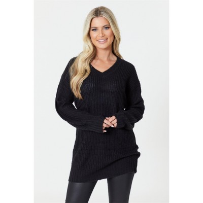 пуловер,дамски,плетени,дрехи,дамски,облекла,размер,be,you,you,v,neck,jumper,black