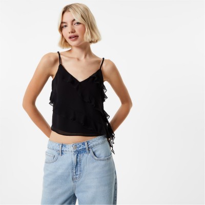 потник,дамски,топове,jack,wills,frill,cami,top,black
