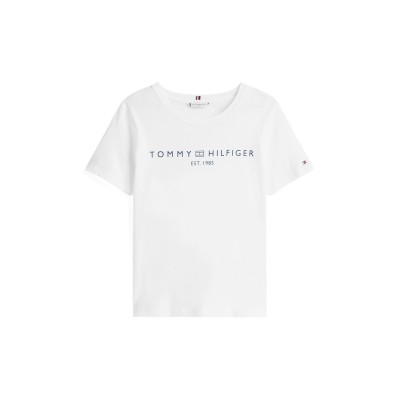 тениска,дамски,топове,tommy,hilfiger,women's,corp,logo,t,shirt,th,optic,white