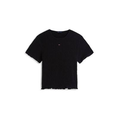 тениска,дамски,топове,tommy,jeans,women's,smock,slim,fit,t,shirt,black