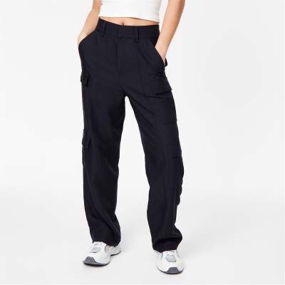 панталони,дамски,панталони,jack,wills,wide,leg,cargo,pants,black
