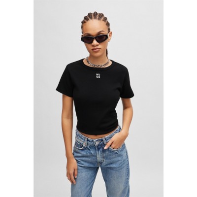 тениска,дамски,тениски,hugo,logo,t,shirt,black