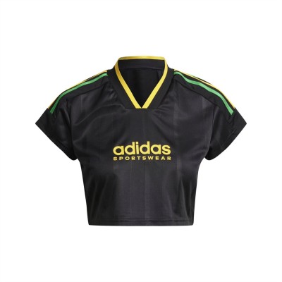 дамска,фланелка,разпродажба,adidas,дамски,топове,adidas,tiro,cut,3,stripes,crop,jersey,womens,black,gold