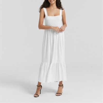 рокля,дамски,поли,и,рокли,дамски,облекла,размер,be,you,linen,shirred,dress,white