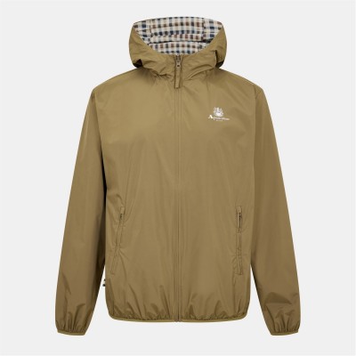 облекла,на,разпродажба,мъжки,якета,aquascutum,men's,reversible,check,hooded,long,sleeve,rain,anorak,khaki