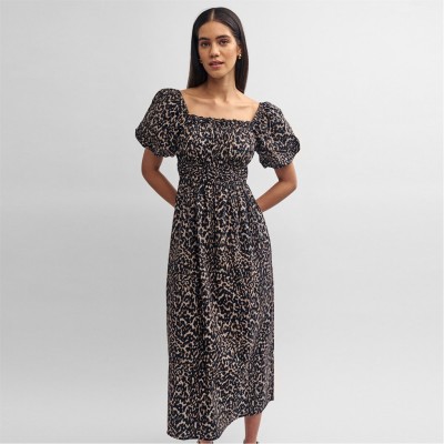 рокля,дамски,поли,и,рокли,nobodys,child,leopard,print,kurti,midi,dress,leopard