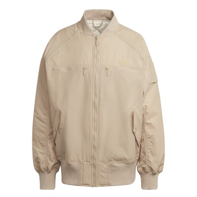 яке,дамски,якета,и,палта,adidas,originals,women's,long,sleeve,zip,bomber,jacket,beige