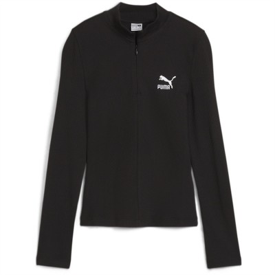 дамски,тениски,дамски,топове,puma,ribbed,half,zip,long,sleeve,puma,black