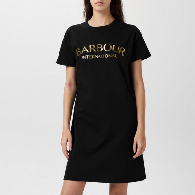 тениска,дамски,поли,и,рокли,barbour,international,lena,t,shirt,dress,black