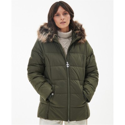яке,дамски,якета,и,палта,barbour,women's,midhurst,quilted,faux,fur,hood,short,puffer,jacket,deep,olive