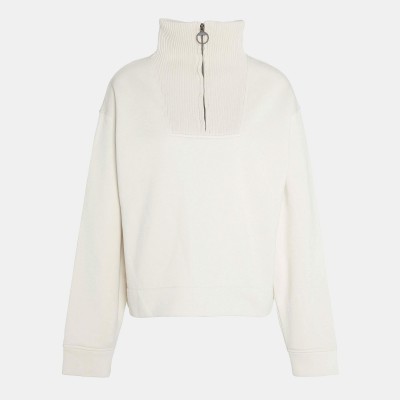 блуза,дамски,ежедневни,облекла,barbour,fleur,half,zip,sweatshirt,ecru